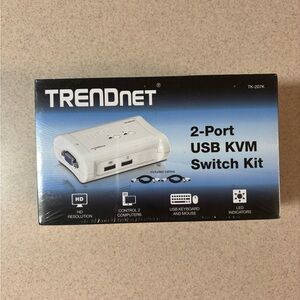TRENDnet Black 2-Port USB KVM Switch Kit